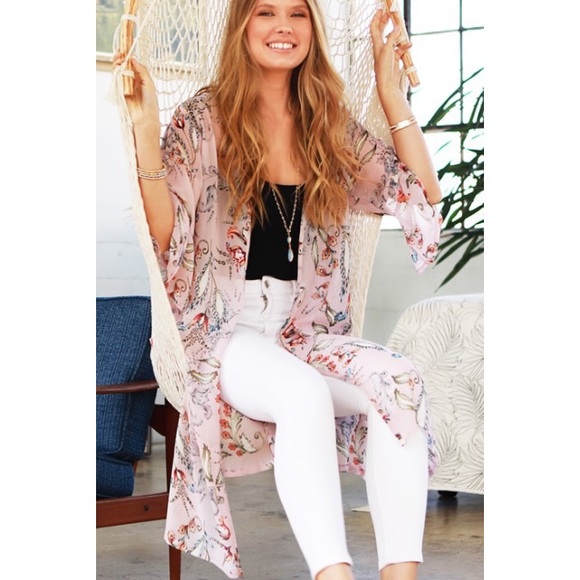 *LAST ONE!* Pink Wild Azalea Duster Kimono - Picture 2 of 6